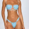 Corsica Underwired Multi-Strap Bikini Top in Pastel Multi Print