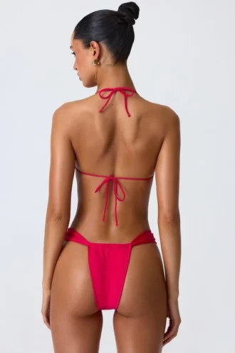 Pensacola Cheeky Bikini Bottoms in Raspberry Pink