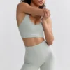 Define Luxe High-Waist Biker Shorts in Fog