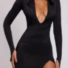 Desdemona Hooded Long Sleeve Maxi Dress in Black Desdemona Hooded Long Sleeve Maxi Dress in Black