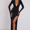 Desdemona Hooded Long Sleeve Maxi Dress in Black Desdemona Hooded Long Sleeve Maxi Dress in Black
