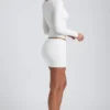 Emry Modal Ruched Long-Sleeve Top in White