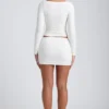 Emry Modal Ruched Long-Sleeve Top in White