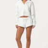 Oversized Zip-Up Hoodie  in Milk