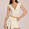 Nalia Modal Plunge Top in Ivory