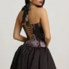 Nanala Halterneck Lace-Up Bubble Hem Mini Dress in Black Floral Print Nanala Halterneck Lace-Up Bubble Hem Mini Dress in Black Floral Print
