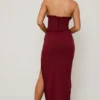 Penelope Halterneck Lace-Up Corset Maxi Dress in Berry Red Penelope Halterneck Lace-Up Corset Maxi Dress in Berry Red