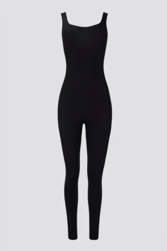 Soft Active Backless Jumpsuit in Black