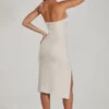 Verbier Embellished Bandeau Cowl Neck Midi Dress in Ivory Verbier Embellished Bandeau Cowl Neck Midi Dress in Ivory