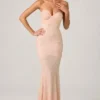 Vesna Embellished Sweetheart-Neck Fishtail Gown in Dusty Rose Vesna Embellished Sweetheart-Neck Fishtail Gown in Dusty Rose
