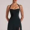 Vita Longline Halterneck Top  in Black